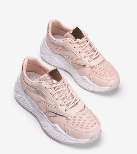 Rózsaszín sneakers vastag talppal és fém kiegészítőkkel Kenna